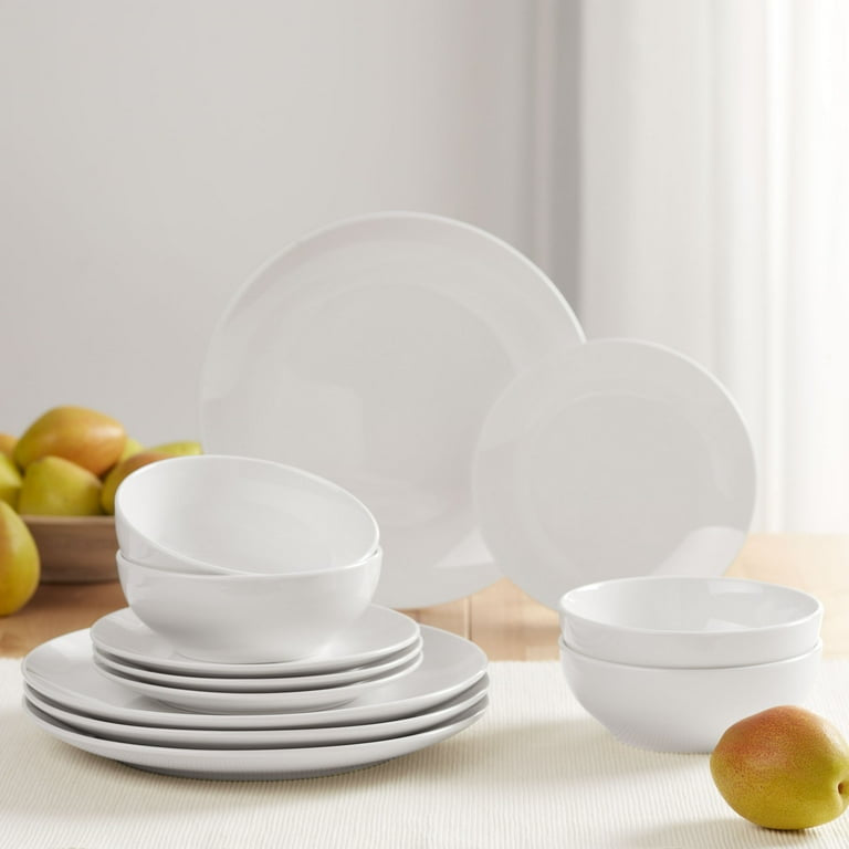 Glazed White Stoneware Dinnerware