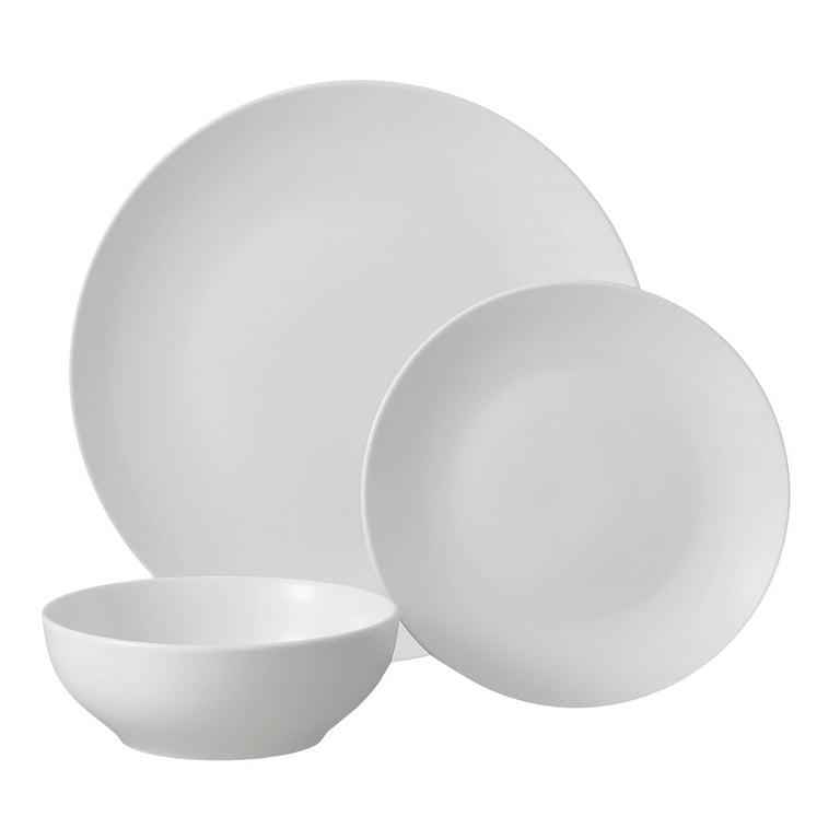 Glazed White Stoneware Dinnerware