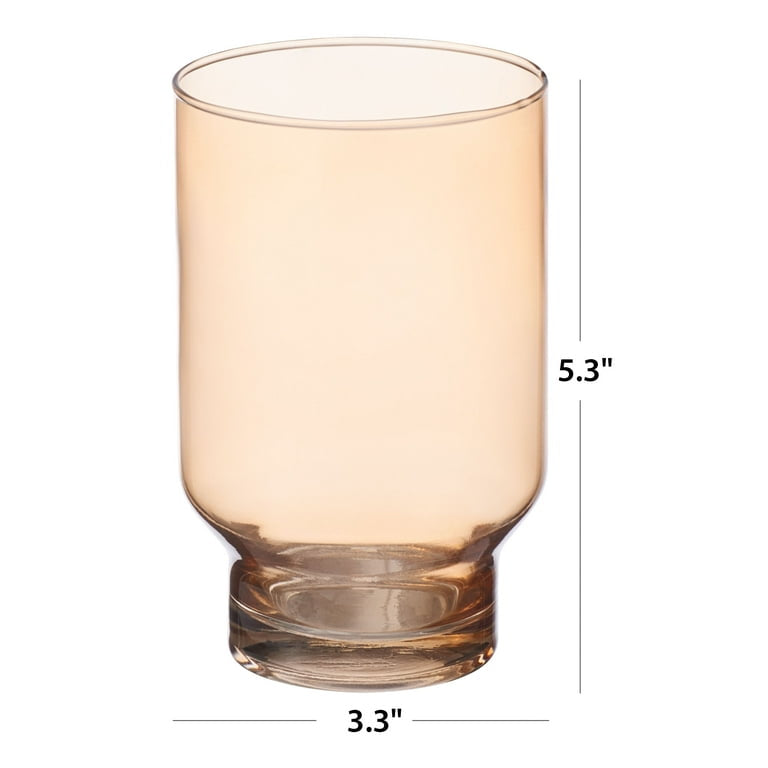 Amber Pedestal Drinking Glass