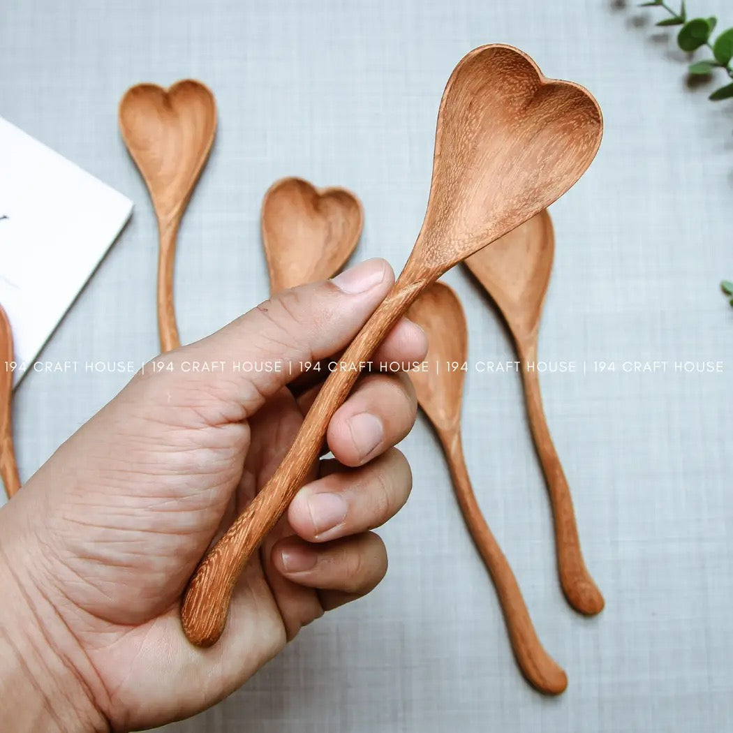 Wiggly Heart-Shaped Wooden Spoon - Home Decor and Gifts