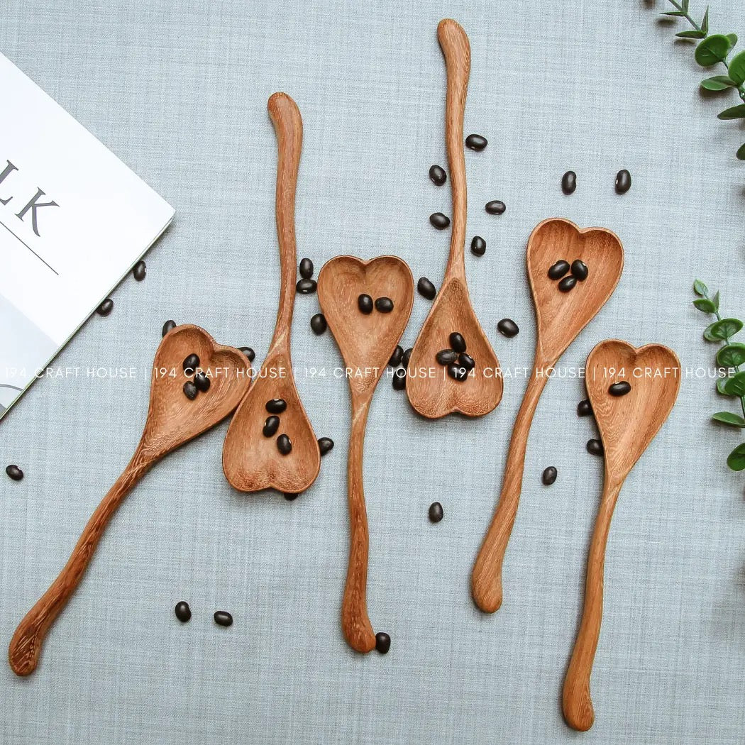 Wiggly Heart-Shaped Wooden Spoon - Home Decor and Gifts